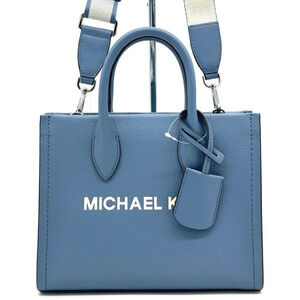 Michael Kors Mirella Small Pebbled Leather Crossbody Bag Blue Denim